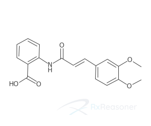 Graphic representation of the active ingredient's molecular structure