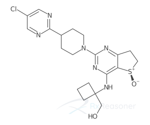 Graphic representation of the active ingredient's molecular structure