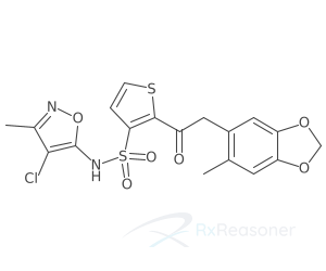 Graphic representation of the active ingredient's molecular structure