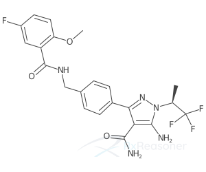 Graphic representation of the active ingredient's molecular structure