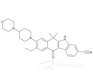 Graphic representation of the active ingredient's molecular structure