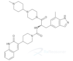 Graphic representation of the active ingredient's molecular structure