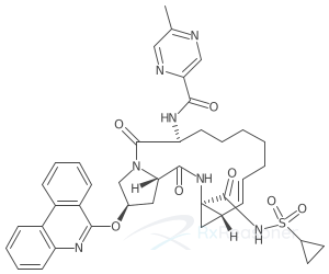 Graphic representation of the active ingredient's molecular structure