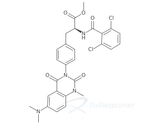 Graphic representation of the active ingredient's molecular structure