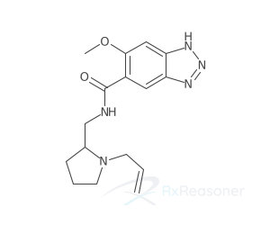 Graphic representation of the active ingredient's molecular structure