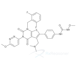 Graphic representation of the active ingredient's molecular structure