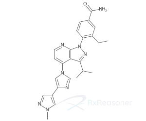 Graphic representation of the active ingredient's molecular structure