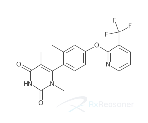Graphic representation of the active ingredient's molecular structure