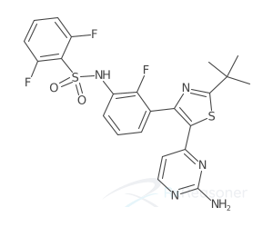 Graphic representation of the active ingredient's molecular structure