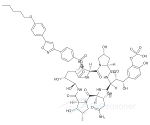 Graphic representation of the active ingredient's molecular structure