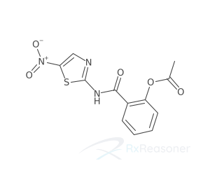 Graphic representation of the active ingredient's molecular structure