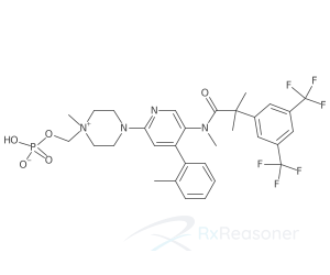 Graphic representation of the active ingredient's molecular structure