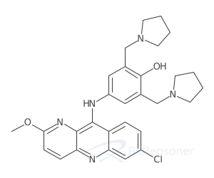 Graphic representation of the active ingredient's molecular structure