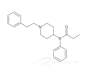 Graphic representation of the active ingredient's molecular structure