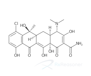 Graphic representation of the active ingredient's molecular structure