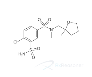 Graphic representation of the active ingredient's molecular structure