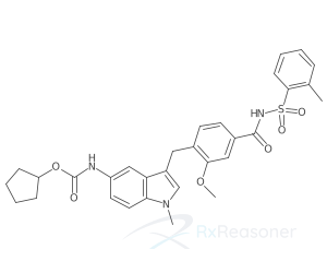 Graphic representation of the active ingredient's molecular structure