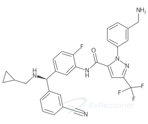 Graphic representation of the active ingredient's molecular structure