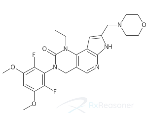 Graphic representation of the active ingredient's molecular structure